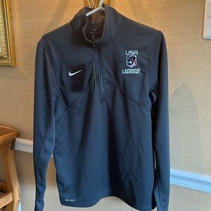 Nike Men’s Dri Fit Quarter Zip USA Lacrosse Logo.
